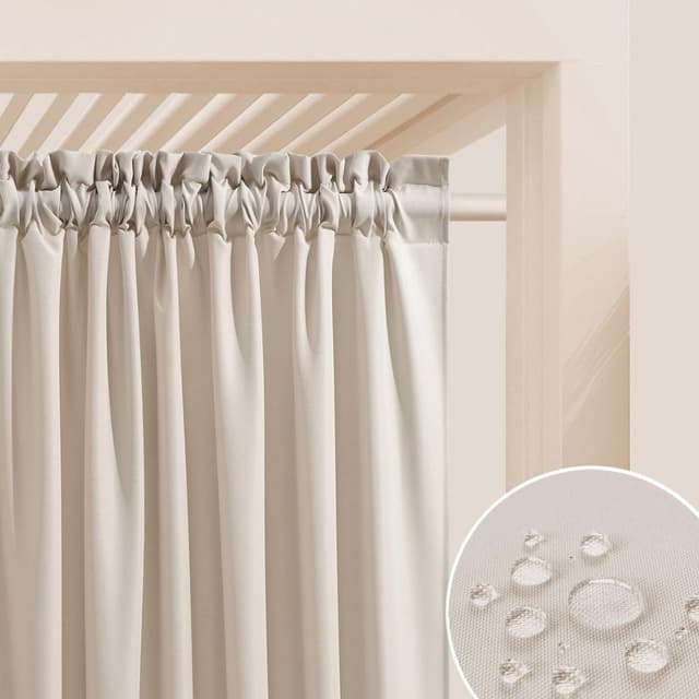 ROOM99 Outdoorvorhang mit Kräuselband Garden Line 155 x 250 cm Hellbeige