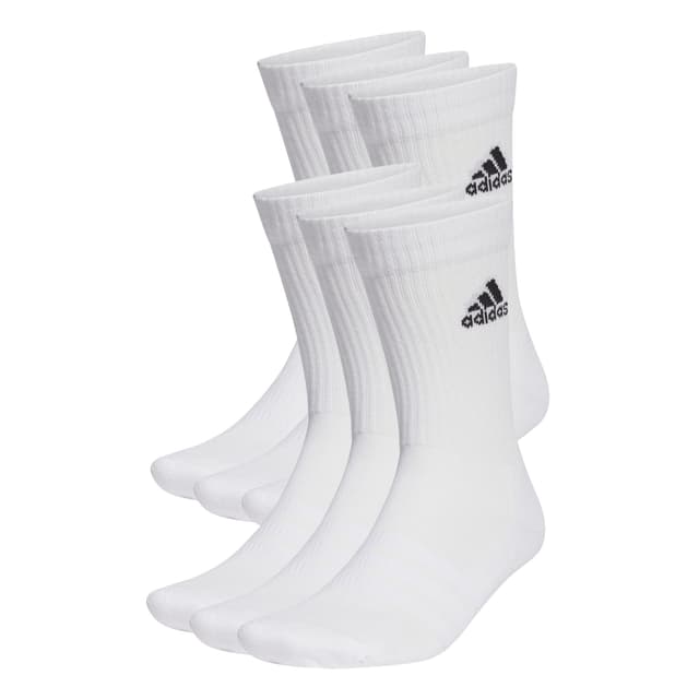 🧦🔥 Deal! adidas Unisex Kinder Cushioned Sportswear Crew Socks 6 Pairs Socks (6er Pack) 43-45 Weiß/Schwarz