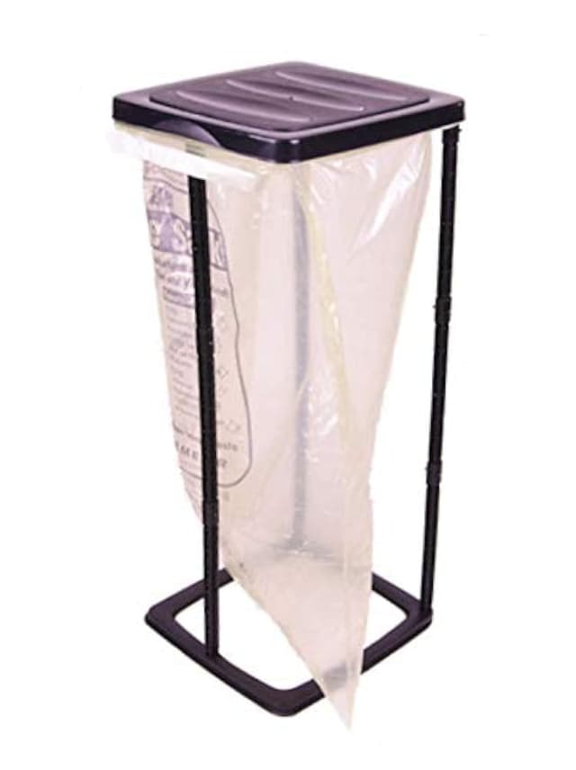 🗑️🌟 Spetebo Müllsackständer in schwarz - 60 Liter - Ideal für gelbe Säcke - Mülleimer Müllsackhalter Müllständer 🌟🗑️