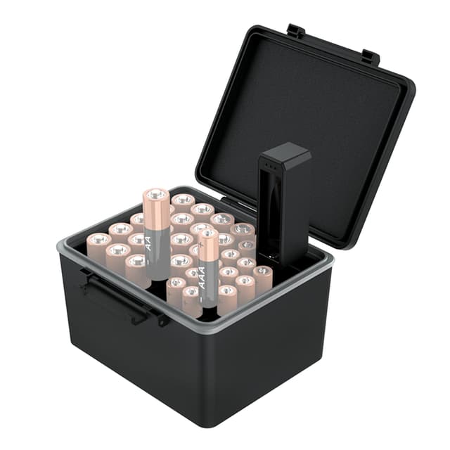 🔋🧰 JJC AAA AA Batterie-Organizer Aufbewahrungskoffer mit Batterietester - Schwarz