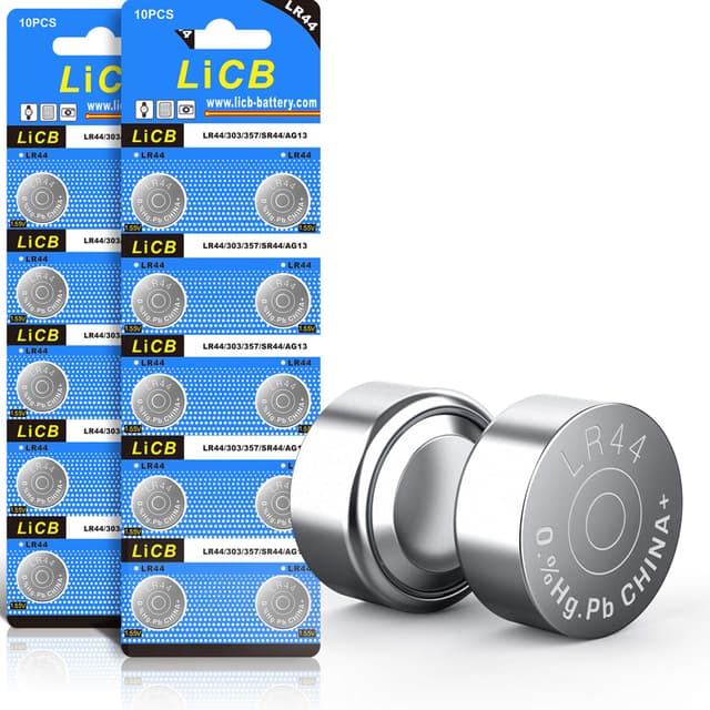 LiCB 20 Stück LR44 Knopfzelle, AG13 PX76A L1154F 357A 1,5V Alkaline Batterie - 100% Voll Garantie
