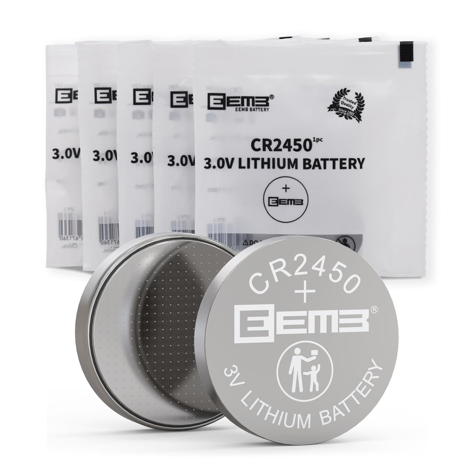 🔋 EEMB 5 Stück Knopfzellen CR2450 3V Lithium Batterie | CR2450L Batterien für OOONO 🚗