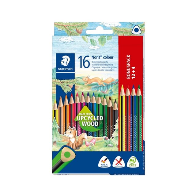 🌈 STAEDTLER Buntstifte Kinder Set Noris Colour - 16er Pack mit brillanten Farben 🖍️
