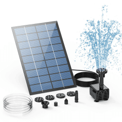 AISITIN Solar Springbrunnen 2.5W DIY Solar Teichpumpe 2025 Upgrade 🌞🌿 Angebot bei HelloDeals
