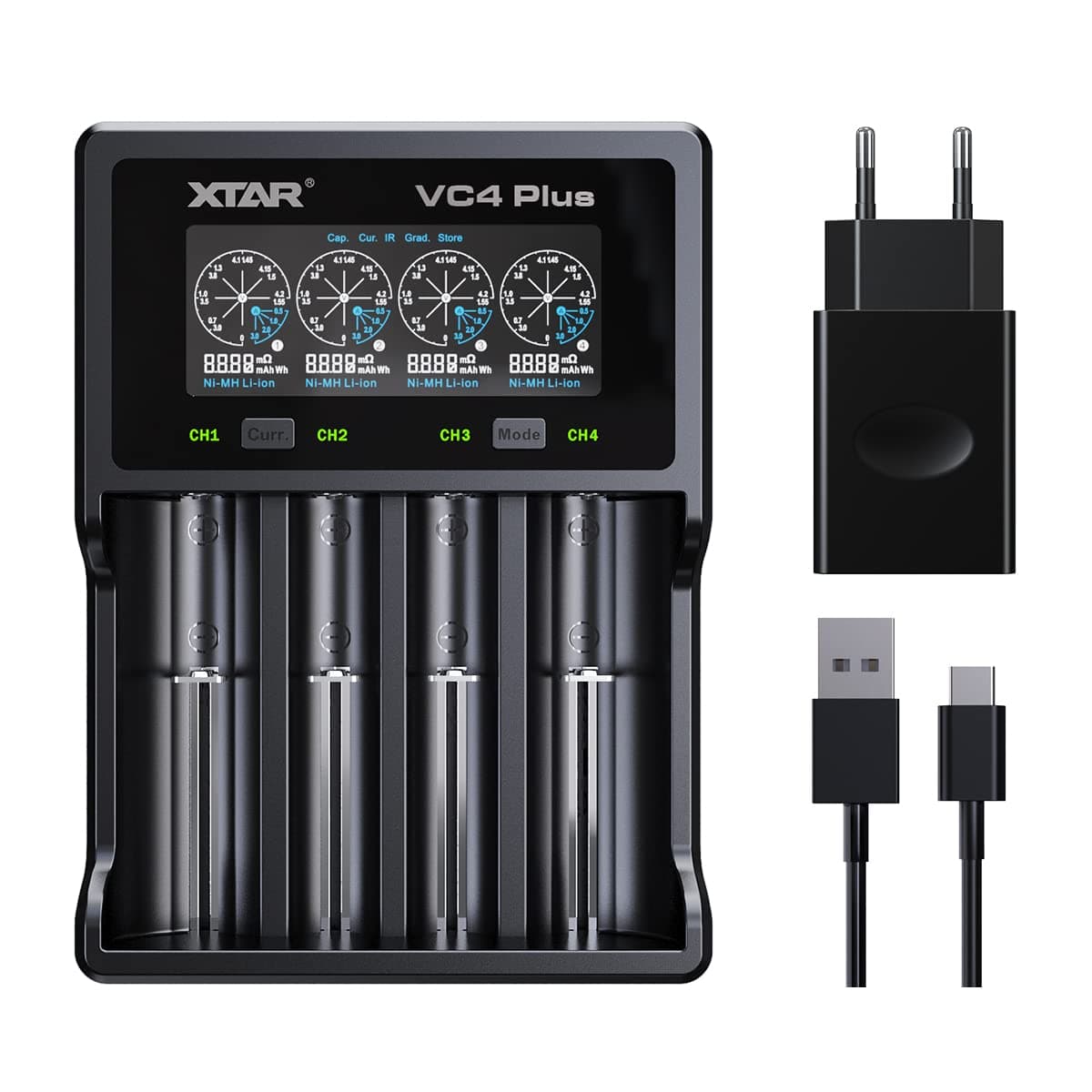 XTAR VC4 Plus Schnellladegerät für 18650 Akkus
