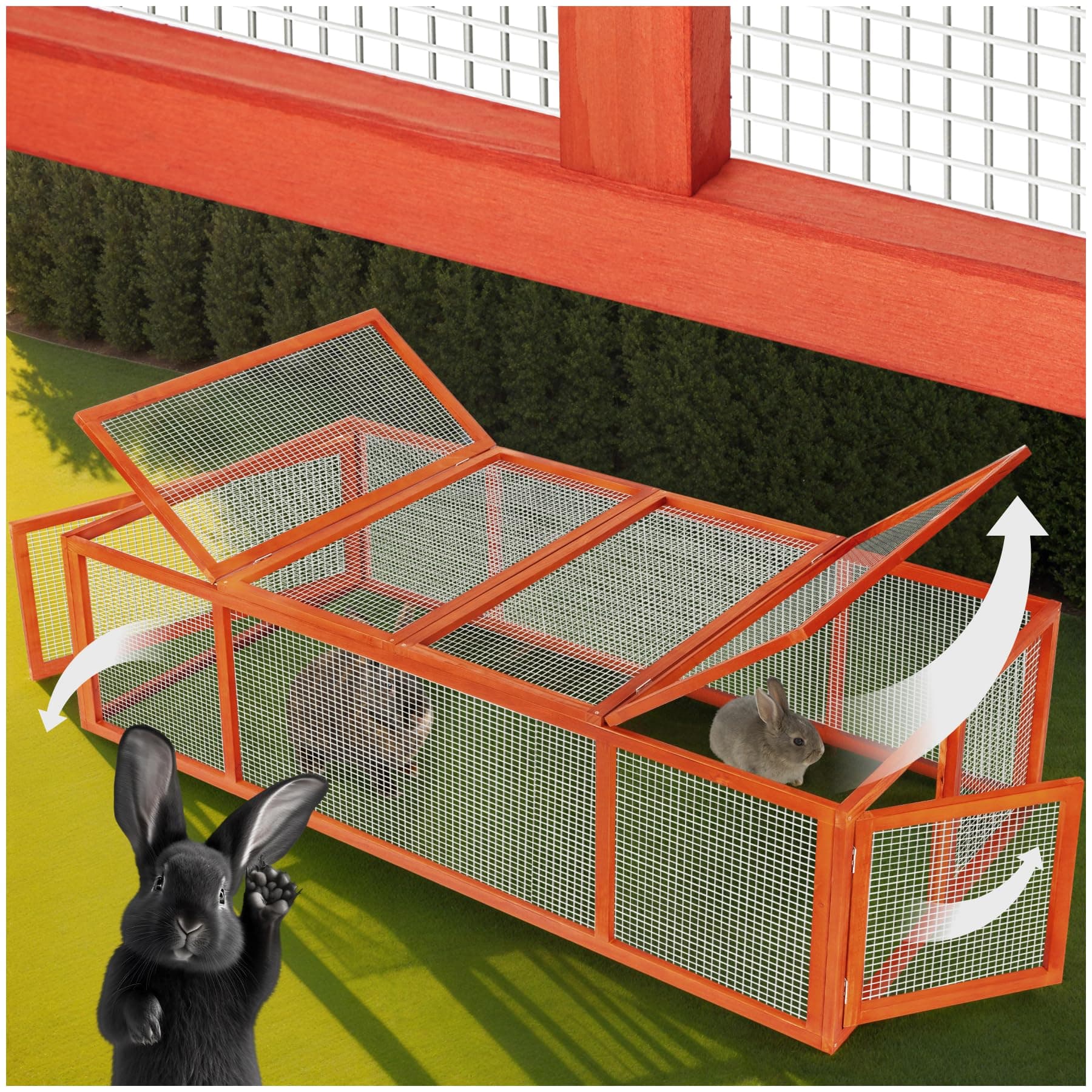 tectake® Gehege für Kleintiere aus Holz und Metall 🐹🐰🐭