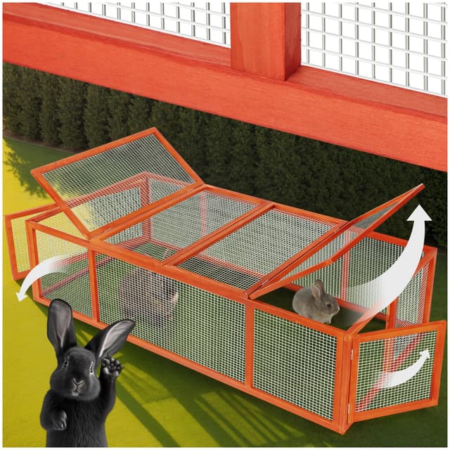 tectake® Gehege für Kleintiere aus Holz und Metall 🐹🐰🐭