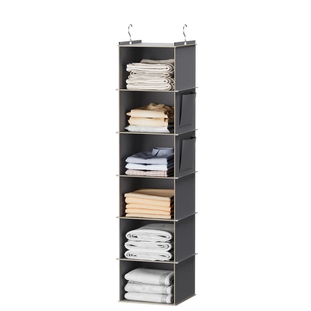 🌟 YOUDENOVA Hängeregal Schrankorganizer 🌿 Stabiler 6 Fächern Kleiderschrank Organizer