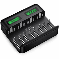 EBL Akku Ladegerät für AA AAA C D NI-MH Akkus - Schnell Ladegerät mit LCD Anzeige Angebot bei HelloDeals