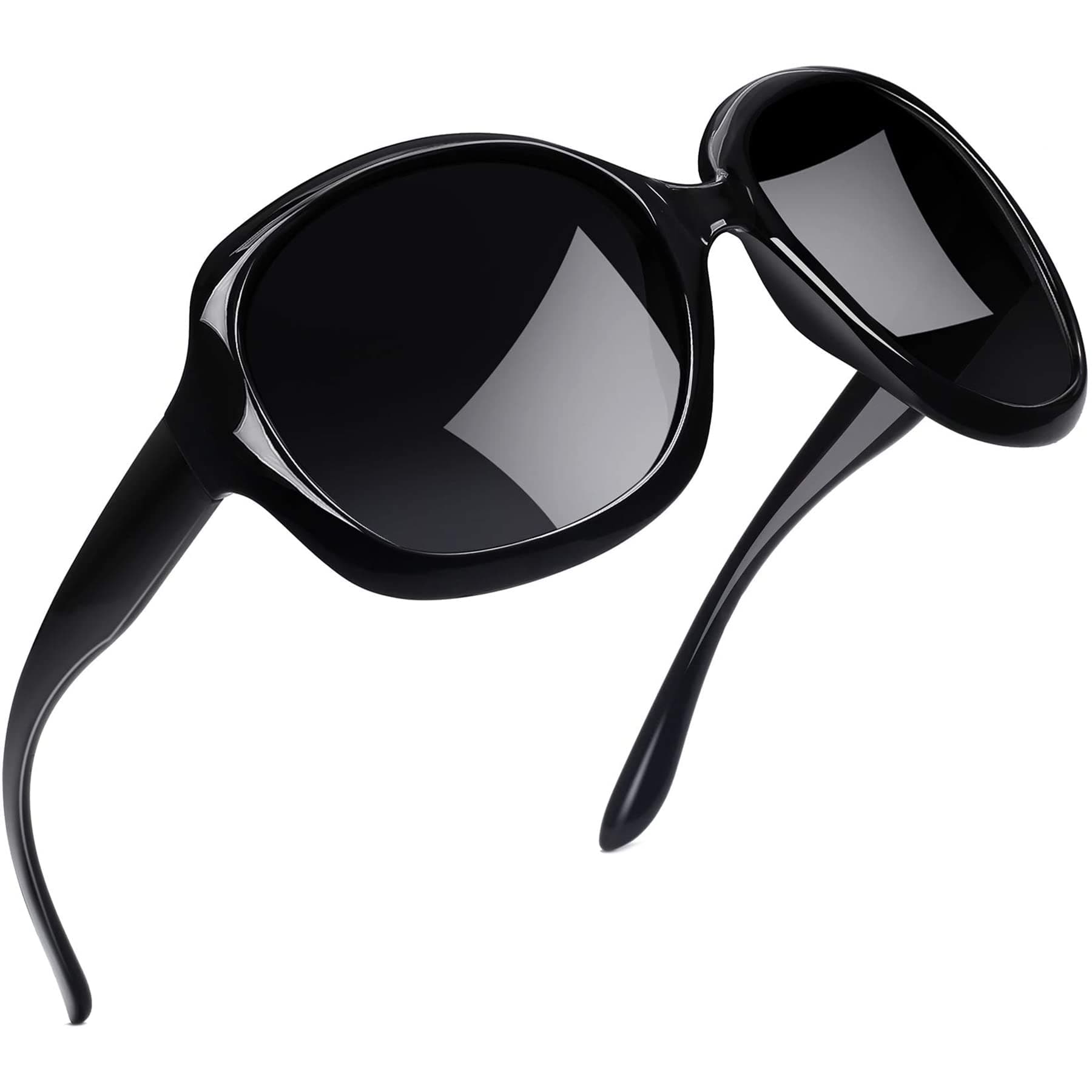 Joopin Übergroße Sonnenbrille Damen Moderne Polarisiert und Mode Stil Sonnenbrille Groß Oversized UV400 Schutz B01-schwarz/Schwarz 🕶️🌞