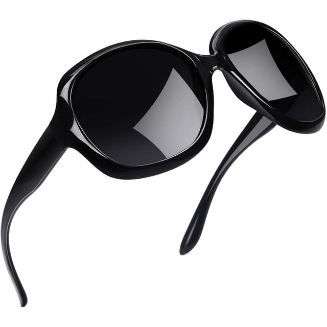 Joopin Übergroße Sonnenbrille Damen Moderne Polarisiert und Mode Stil Sonnenbrille Groß Oversized UV400 Schutz B01-schwarz/Schwarz 🕶️🌞