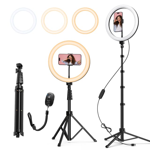 📸 ATUMTEK 12" Selfie-Ringlicht mit 63" Ausziehbarem Stativ 🌟