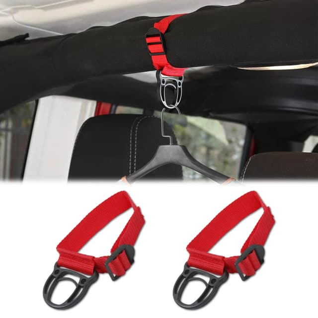 🚗 Deemars 2PCS Überrollbügel Kleiderbügel Kleiderhaken - Auto-Innenraum-Zubehör