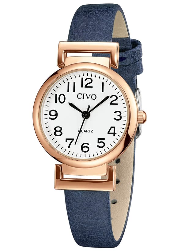 CIVO Damenuhr Leder Analog Quarz Wasserdicht Armbanduhr für Frauen 👩⌚💙