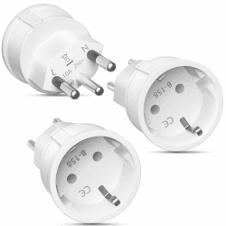 🔌 Deutschland auf Schweiz Stecker 3 Stück Schweiz Reiseadapter - Hochwertiges Material & Einfach zu bedienen Angebot bei HelloDeals