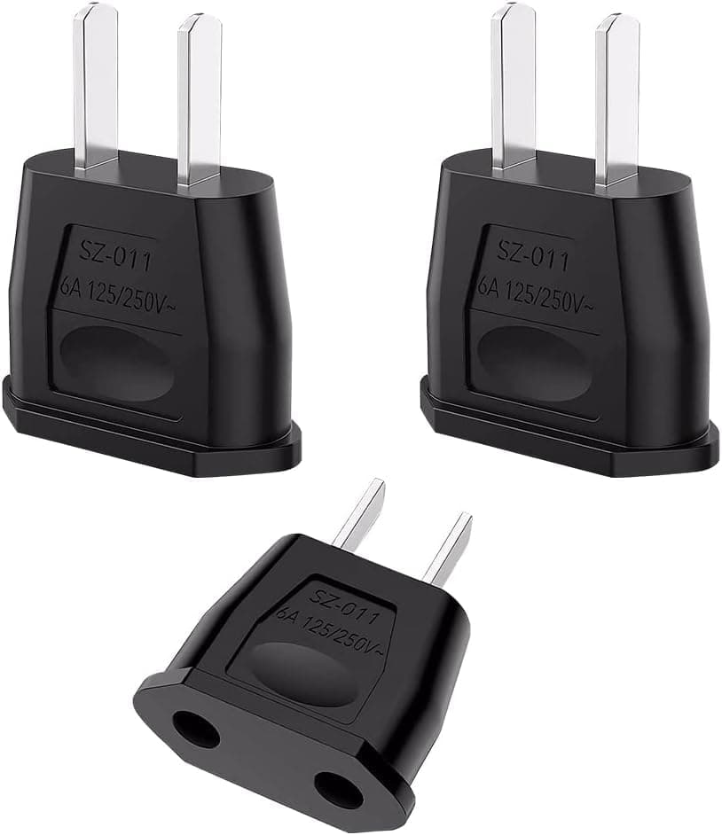 🌍🔌 OneNine 3 Stück EU to US Adapter, 2 Pin Adapter USA Deutschland Stecker