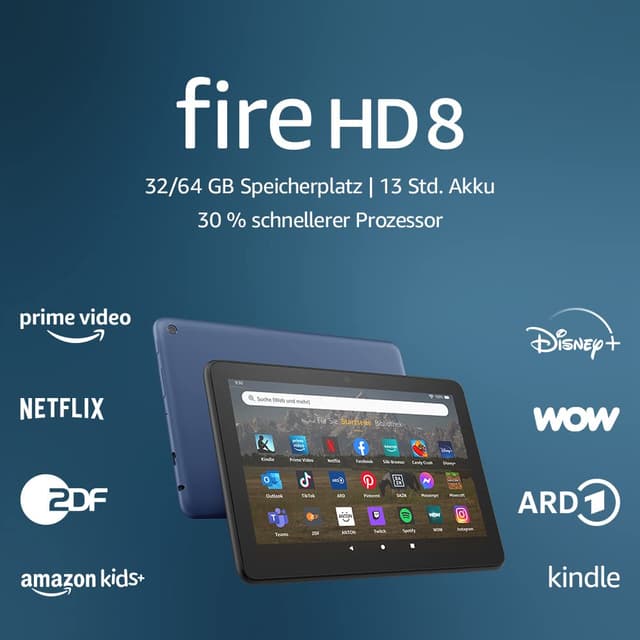 🔥 Zertifiziert und generalüberholt Fire HD 8-Tablet, 8-Zoll-HD-Display, 64 GB, 30% schnellerer Prozessor, für Unterhaltung unterwegs (2022), schwarz, mit Werbung 64 GB BLACK Angebot!