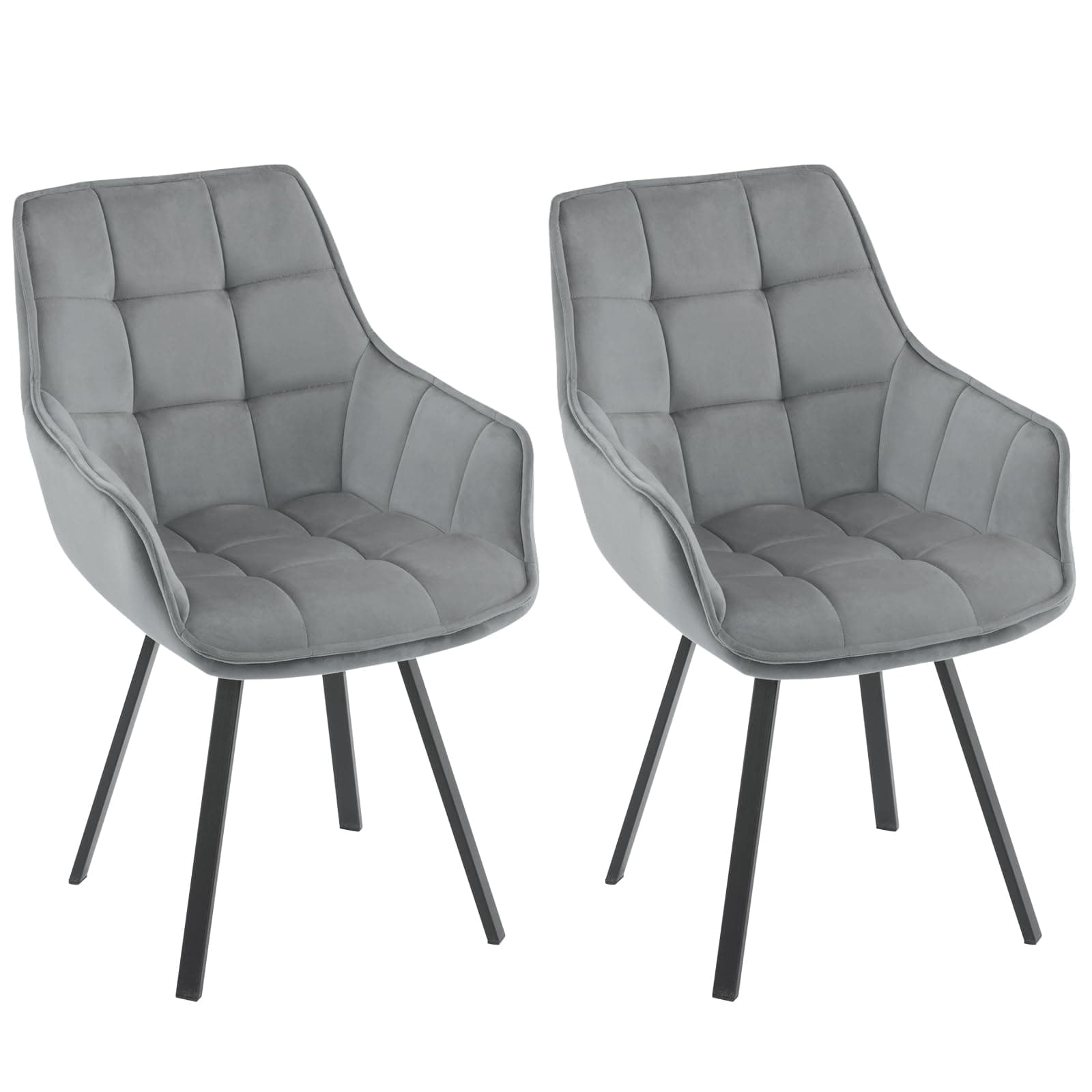 🪑 EUGAD Esszimmerstühle 2er Set drehbar, Stuhl Drehstuhl Esszimmer - Dunkelgrau 2 Dunkelgrau 🛋️