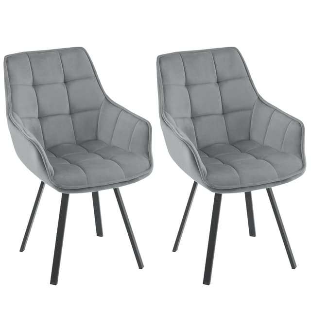 🪑 EUGAD Esszimmerstühle 2er Set drehbar, Stuhl Drehstuhl Esszimmer - Dunkelgrau 2 Dunkelgrau 🛋️