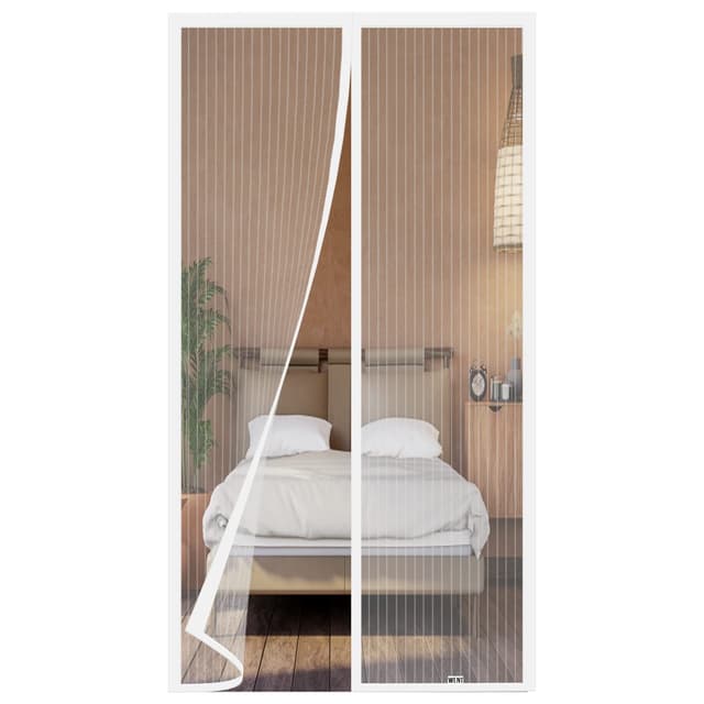 🚪🪟 Magnet Fliegengitter Balkontür 140x220 cm - Weiß 140x220 cm Weiße Streifen