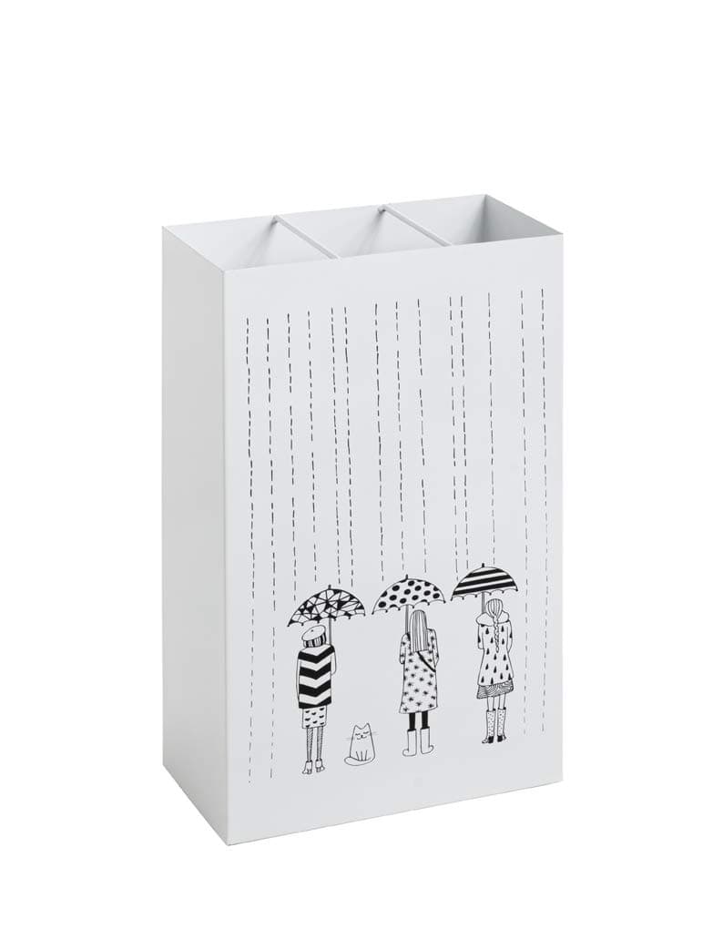 🌂 HAKU Möbel Schirmständer weiß, Metall - Moderner Stil - 30 x 16 x 48 cm 🌧️
