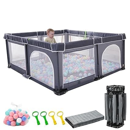👶🏻🎉 Faltbarer Baby-Laufstall, 150x180 cm - Aktivitätszentrum für Babys und Kleinkinder 👶🏻🎈