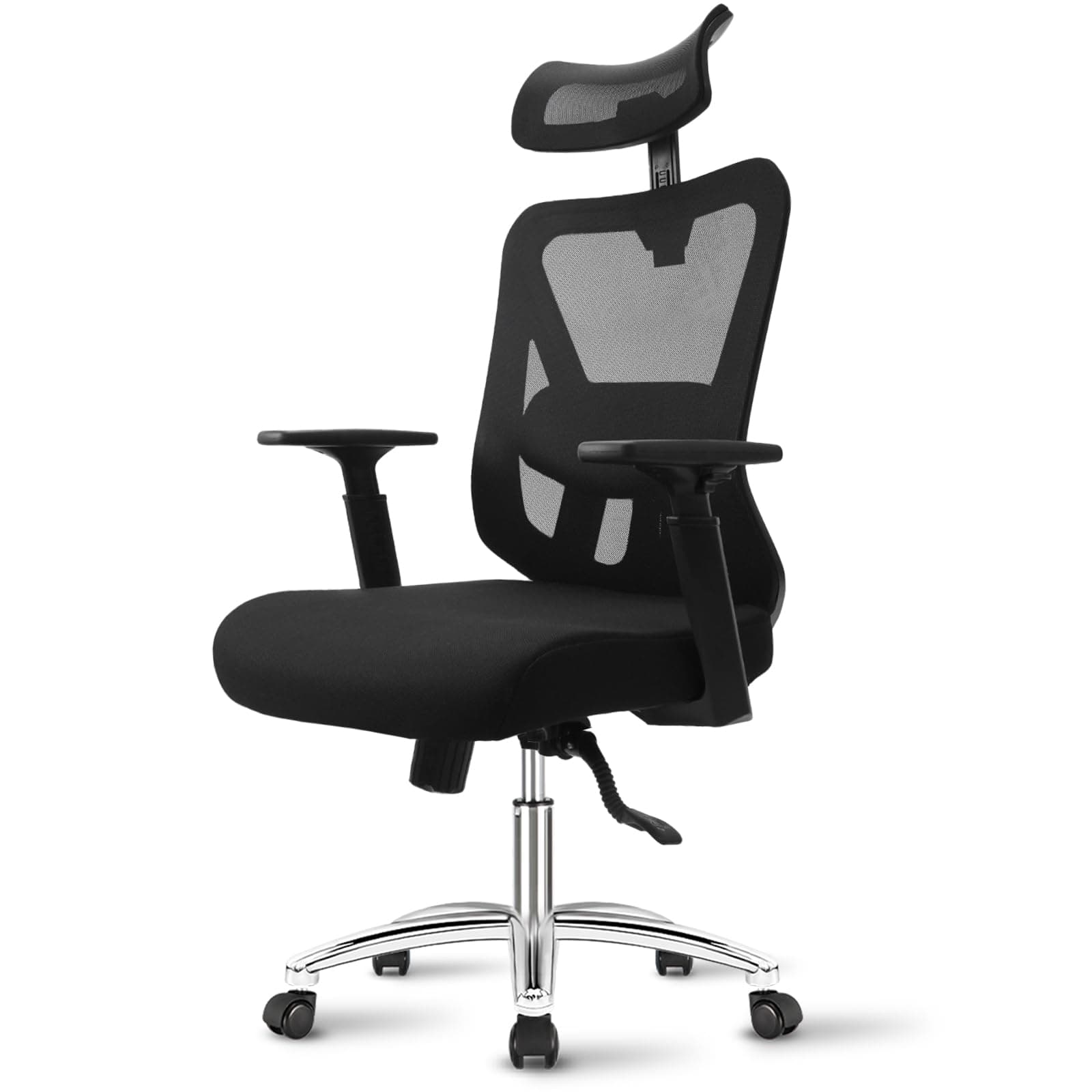 🪑🌟 Bürostuhl Ergonomisch Schwarz | Einstellbare Lendenstütze & Wippfunktion 🌟🪑