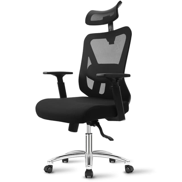 🪑🌟 Bürostuhl Ergonomisch Schwarz | Einstellbare Lendenstütze & Wippfunktion 🌟🪑