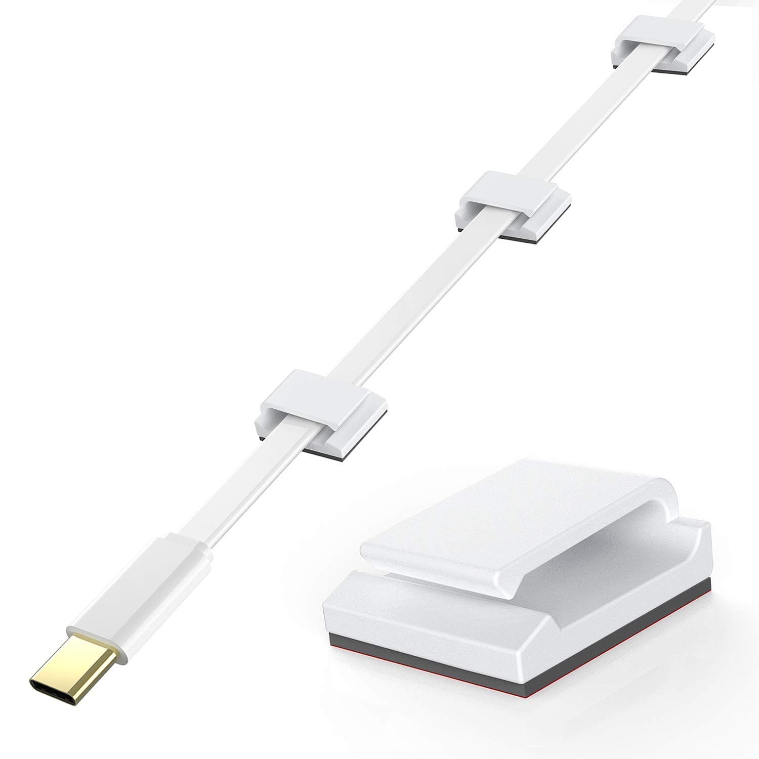 AGPTEK 100 Stück Kabelclips, selbstklebend, verstellbar, Premium-Acrylkabel - Weiß 100 Stück 🌟