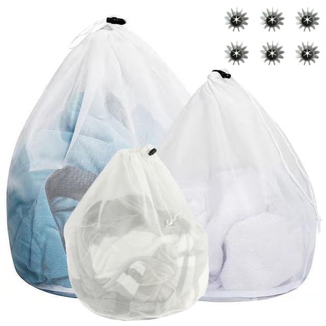 🌟🧦 SHENSAIGO 3 Stück Wäschesack & Waschkugeln-Set 🌟🧺
