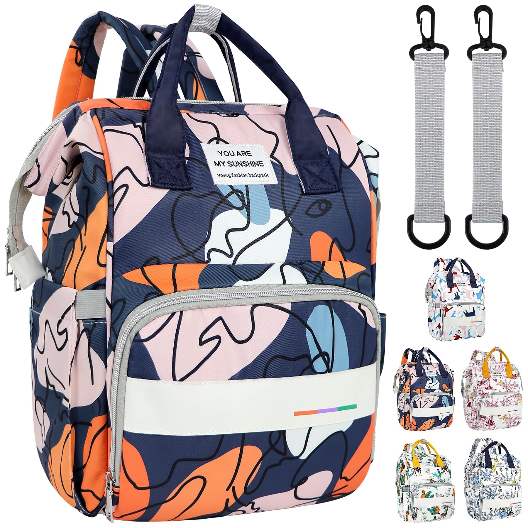 🎒 LEcylankEr Wickelrucksack Groß Kapazität Wickeltasche Rucksack Oxford-Stoff Babytasche