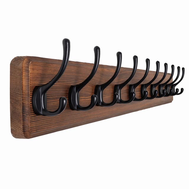 SKOLOO Garderobenleiste Holz Braun mit 10 Haken 🧥🧣