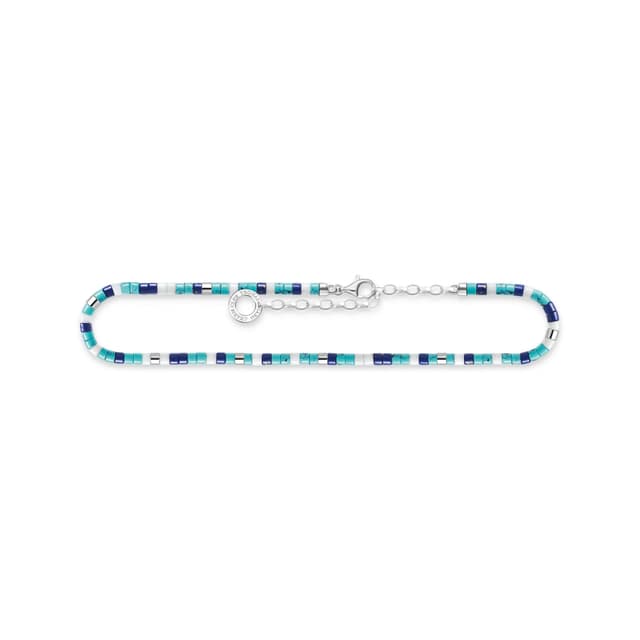 🌟 Thomas Sabo Fußkette mit blauen Steinen 925 Silber AK0039-775-7 🌟