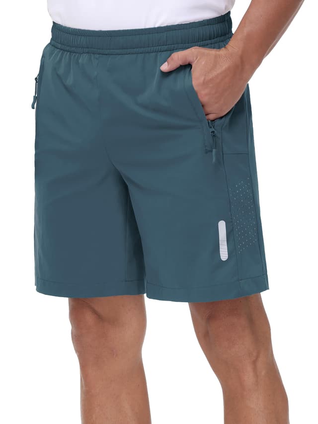 RVINROO Sport Shorts Herren 🩳 Schnelltrocknende Training Gym Bodybuilding lässige Shorts 🏀 Atmungsaktive Laufshorts Graublau XXL