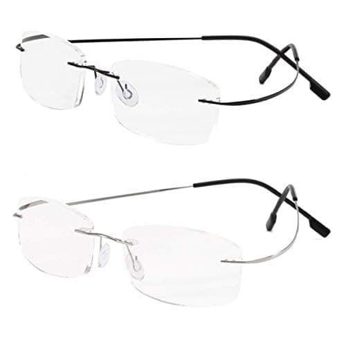 Viseng Randlose Lesebrille Ultraleicht Titanlegierung Rahmenlose Lesehilfe 🕶️📘