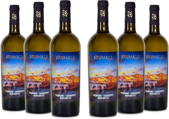 🍷 Brumale Weißwein Trebbiano Chardonnay Rubicone IGT - 6 Flaschen 750 ml