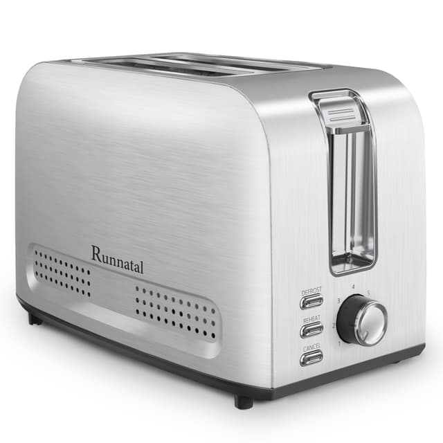 🍞🔥 Runnatal Toaster–2 Toastschlitze, Edelstahl Toaster, Toaster 2 scheiben, 7 Stufen, Auftaufunktion