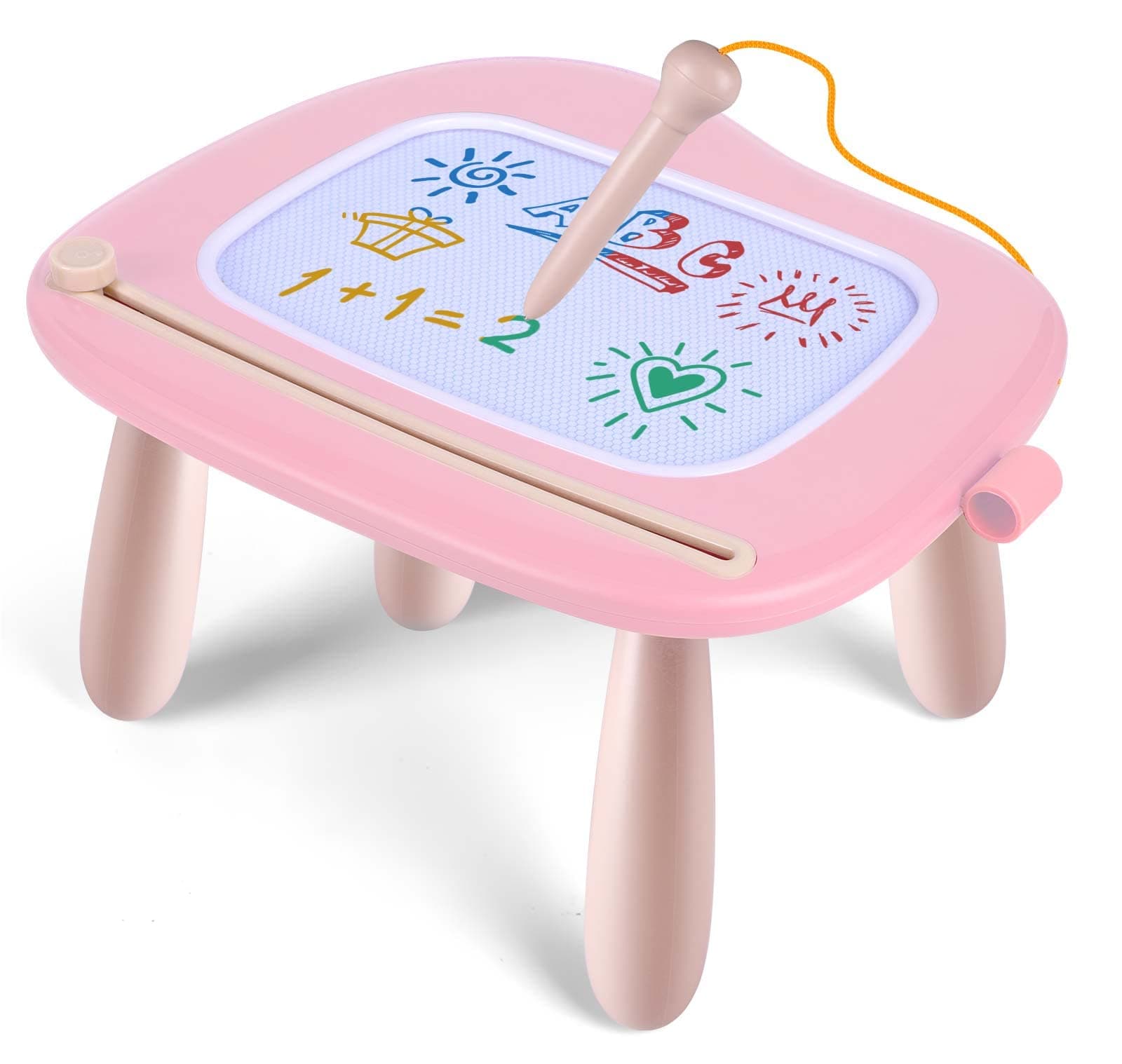 🌈 Smasiagon Kinderspielzeug ab 1 Jahr, Magnetische Maltafel Zaubertafel Bunt Zeichentafel Magnettafel mit 4 Beine für Kinder Geschenk für 1 2 3 Jahre Mädchen Junge Spielzeug (Pink) Piano Hellrosa
