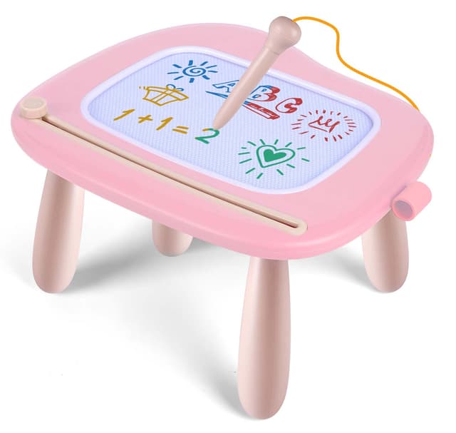 🌈 Smasiagon Kinderspielzeug ab 1 Jahr, Magnetische Maltafel Zaubertafel Bunt Zeichentafel Magnettafel mit 4 Beine für Kinder Geschenk für 1 2 3 Jahre Mädchen Junge Spielzeug (Pink) Piano Hellrosa