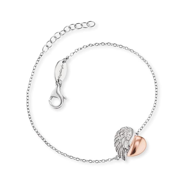 Engelsrufer Damen Armband aus Sterling Silber und Herz Flügel Anhänger 💖