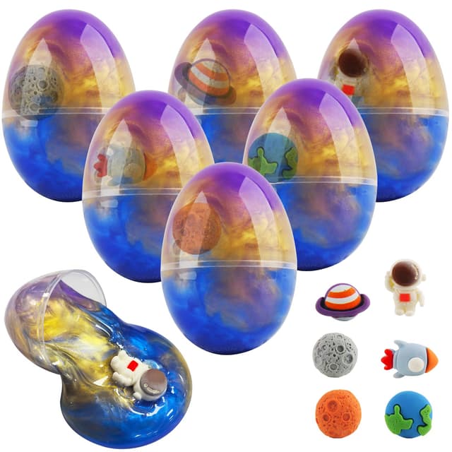 DIY Schleim Bälle Kit, Hillylolly 6 Stück Galaxy Ei Schleim 🪐🥚🎁