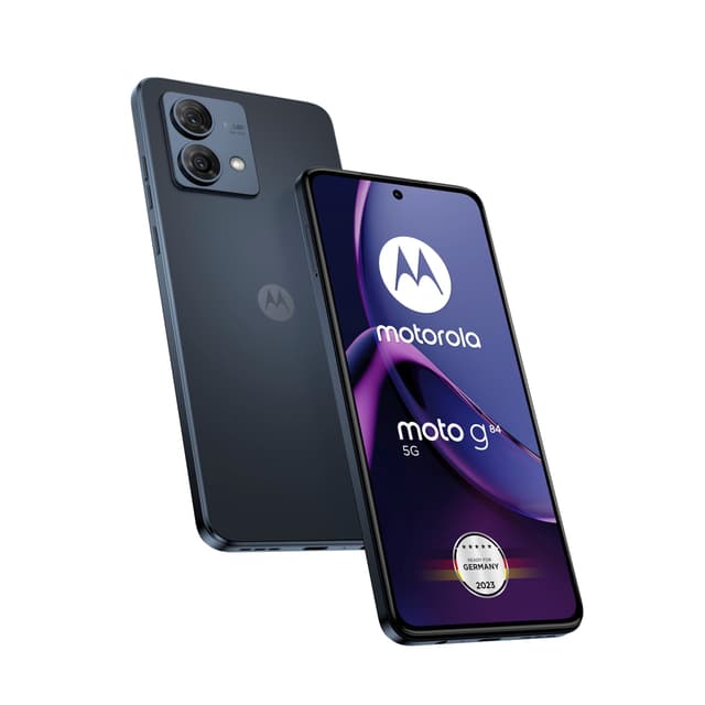 Motorola Moto g84 5G Midnight Blue inkl. Schutzcover + KFZ-Adapter