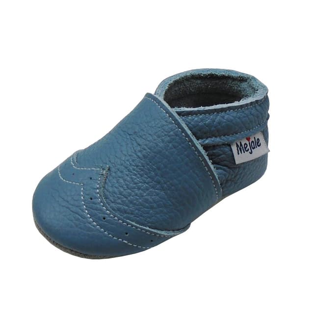 👶👟 Mejale Weiche Sohle Leder Babyschuhe Lauflernschuhe Krabbelschuhe 17/18 EU Hellblau