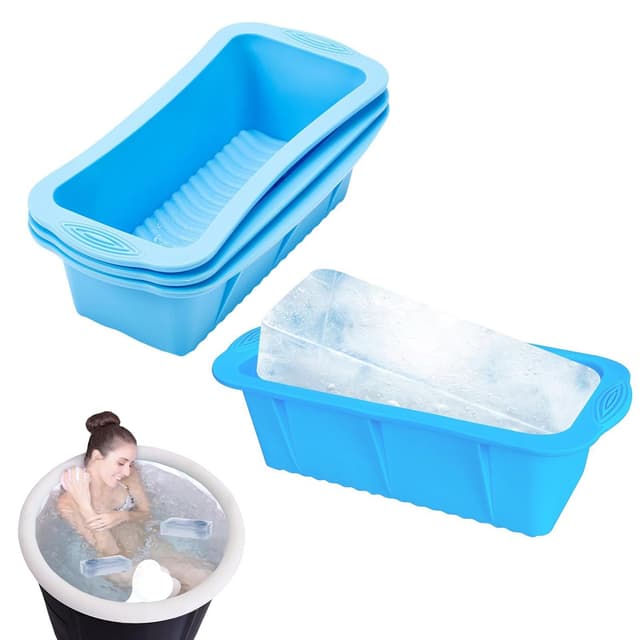 Eiswürfelform 4 Stück + Eiswürfelbehälter Groß 1,3kg 🧊🌊