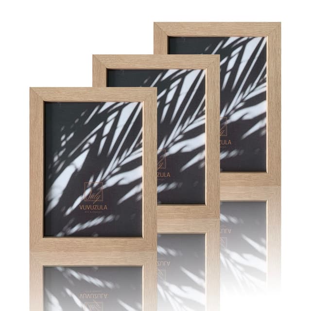 🖼️ VUVUZULA Bilderrahmen 15x20cm Holz Fotorahmen 6x8 Zoll Holzrahmen MDF Rahmen 15x20cm Natur 3er Set Beige 15x20cm