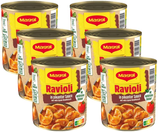 🍝 MAGGI Ravioli in pikanter Sauce - 6er Pack (6 x 800g) 🎉