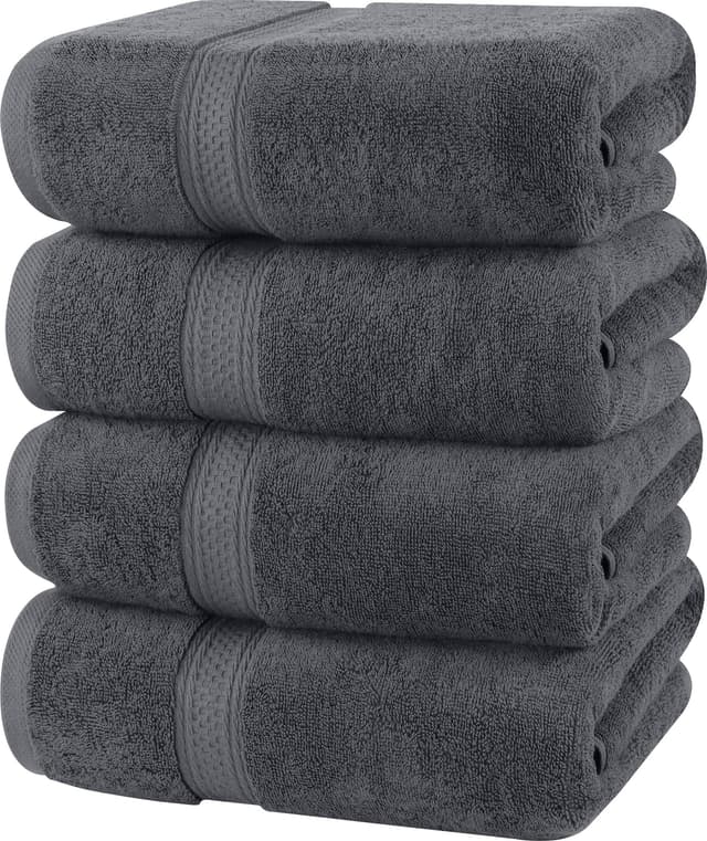 🛁🌟 Utopia Towels - 4er-Pack Badetücher Set Premium 100% Baumwolle 69 x 137 cm (Grau) 🌟🛁