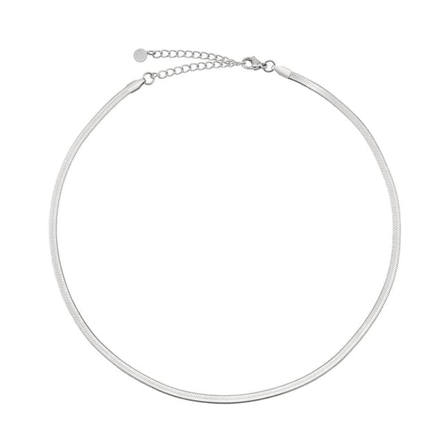 Schlangenkette Damen - Flache Halskette ohne Anhänger in Silber - Gold - Rosegold
