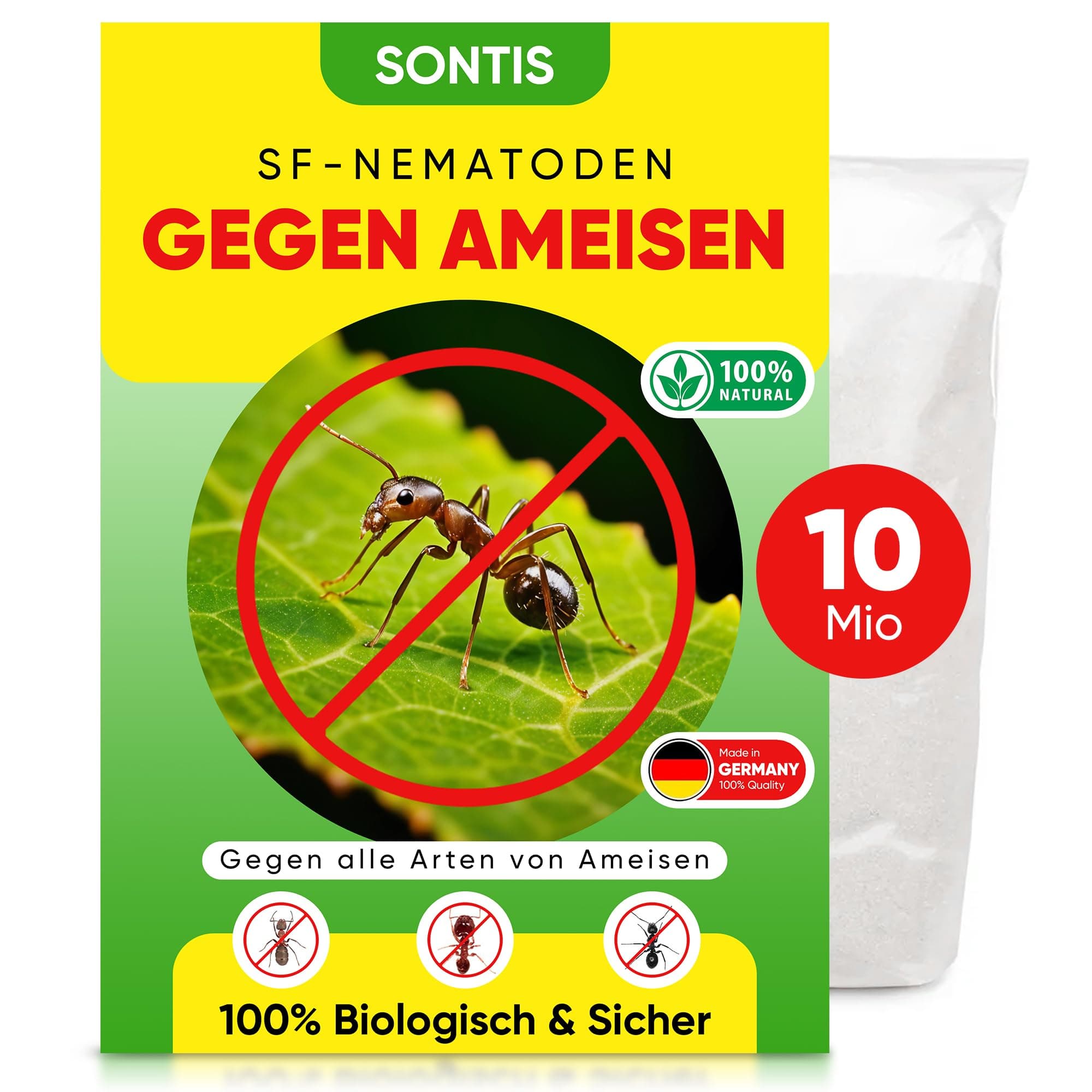 🐜🌿 SONTIS® Aktive SF-Nematoden gegen Ameisen – 10 Mio. für 20m² 🌿🐜