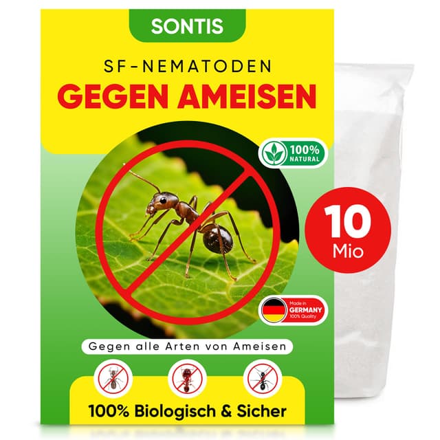 🐜🌿 SONTIS® Aktive SF-Nematoden gegen Ameisen – 10 Mio. für 20m² 🌿🐜